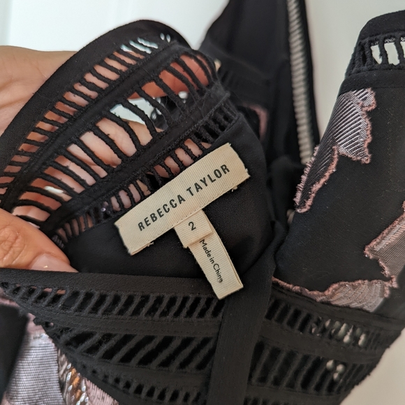 🚫 Sold 🚫 Rebecca Taylor - Floral Print Plunge Neckline Crop Top - XS/2 - Picture 7 of 7